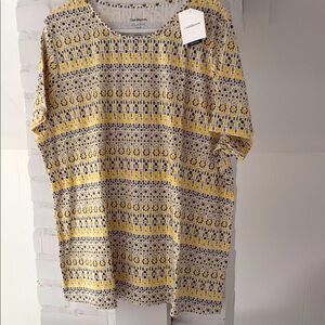 New Croft&barrow Yellow/Grey/black Tee